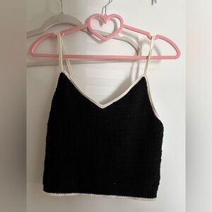 NWT Abercrombie black crochet crop top size S